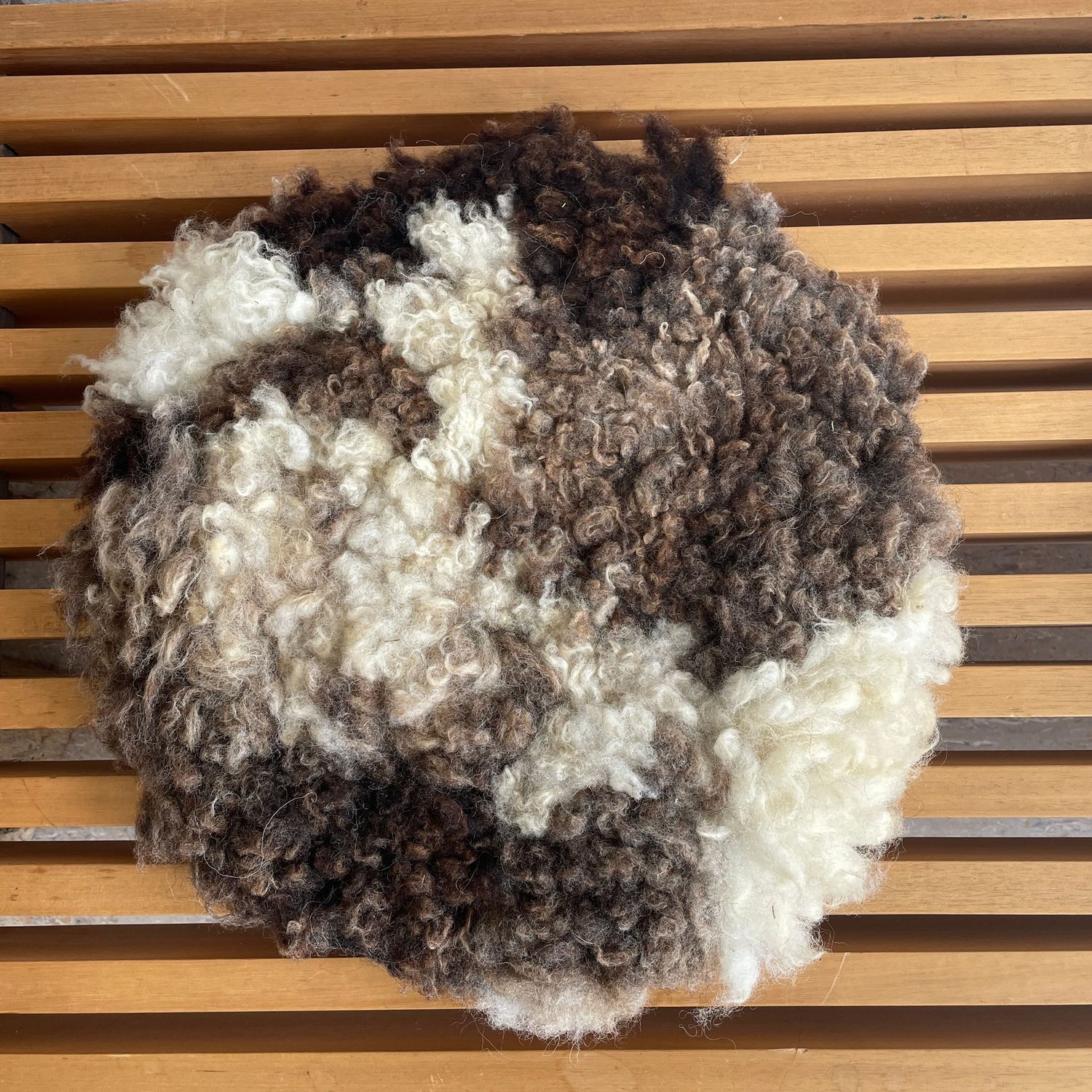 Sitzkissen "Weiss/Blond/Braun" gefleckt