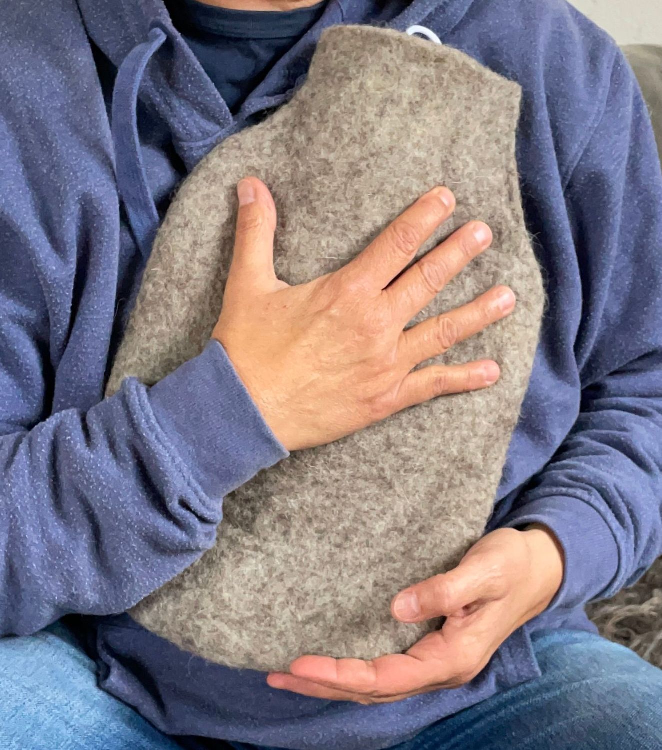 Wärmflaschen, handgefilzte Hülle, incl. Flasche aus Kautschuk