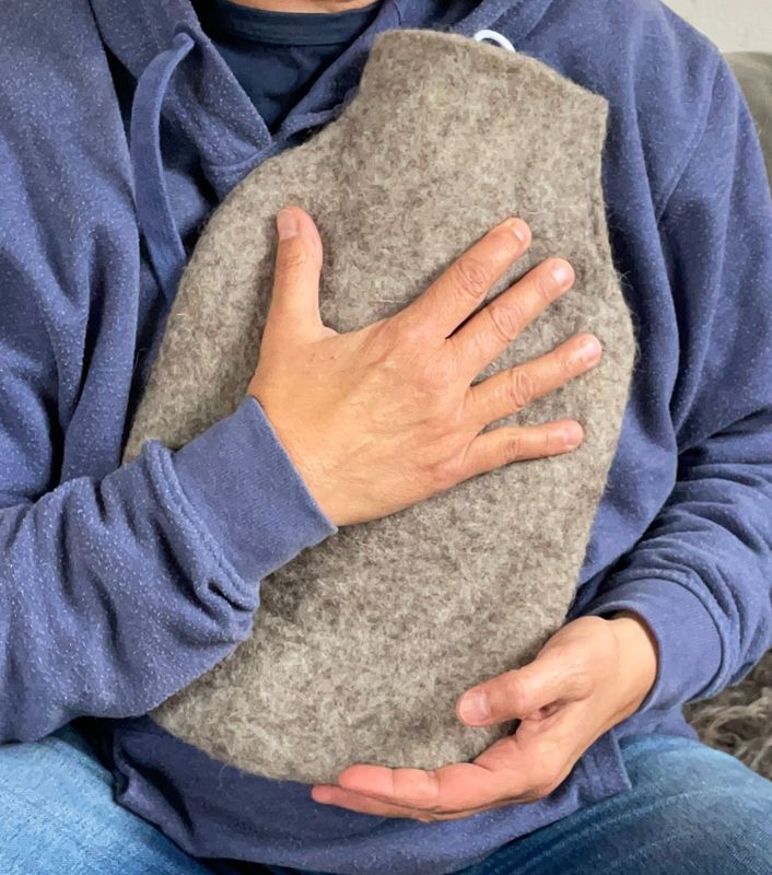 Wärmflaschen, handgefilzte Hülle, incl. Flasche aus Kautschuk Wärmflaschen, handgefilzte Hülle, incl. Flasche aus Kautschuk