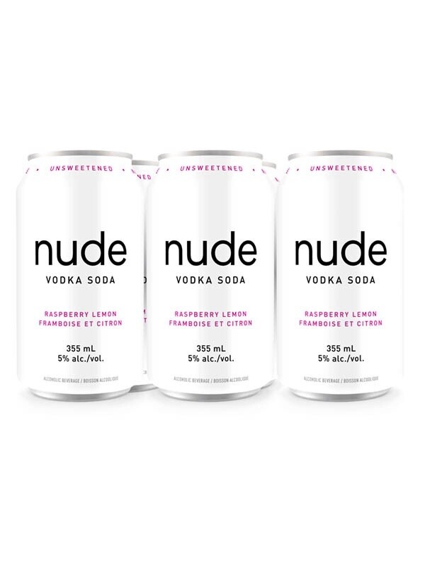 NUDE VODKA SODA RASPBERRY LEMON 6PK CAN