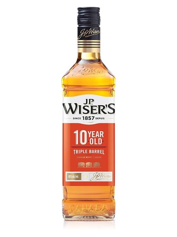 J.P. WISER'S 10 YR CANADIAN WHISKY 750ML
