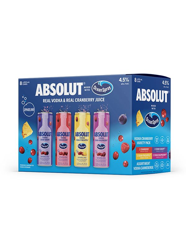 ABSOLUT X OCEANSPRAY 8PK