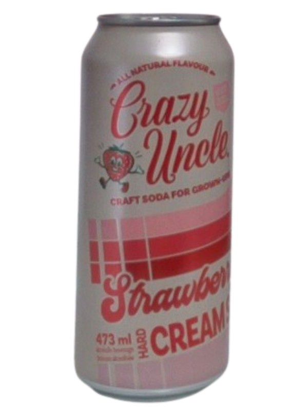 CRAZY UNCLE STRAWBERRY CREAM SODA 473ML