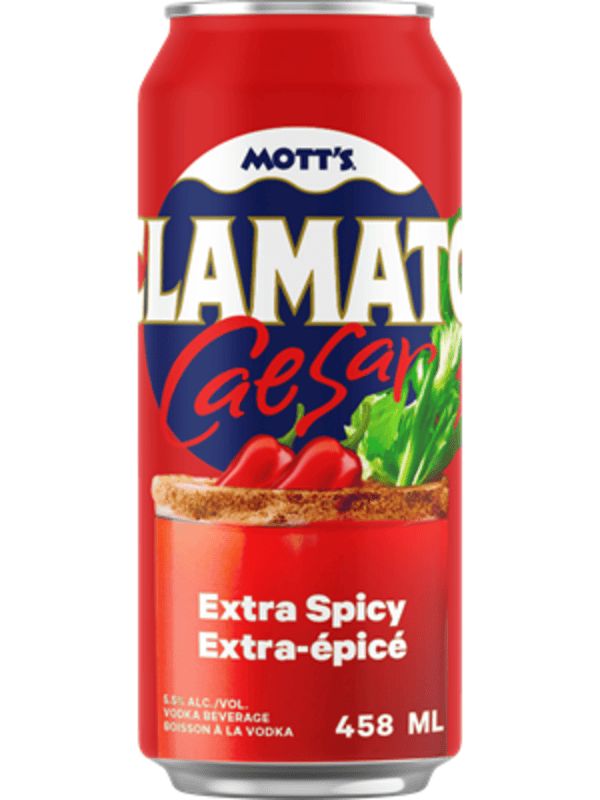 MOTT&#39;S EXTRA SPICY CLAMATO CAESAR 458ML