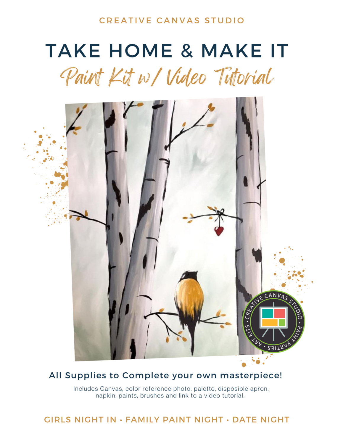 Take Home Paint Kit - Bird on Tree