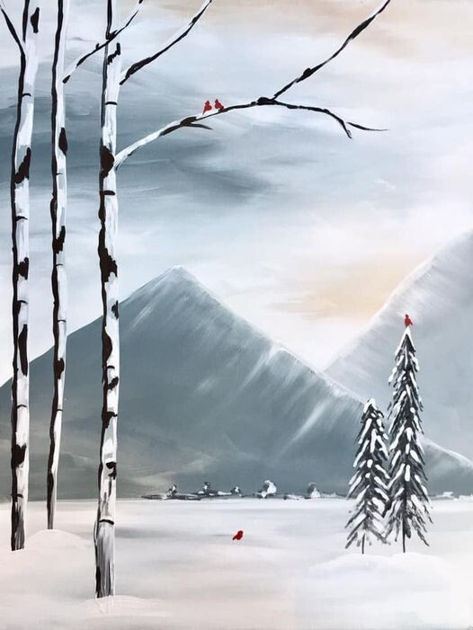 Take Home Paint Kit - Snowy Mountains