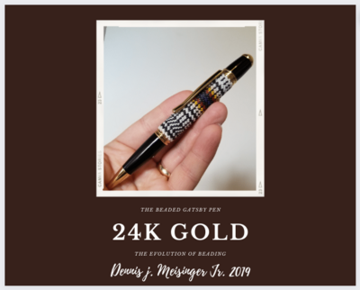 Beaded Gatsby 24kt Gold Twist Pen