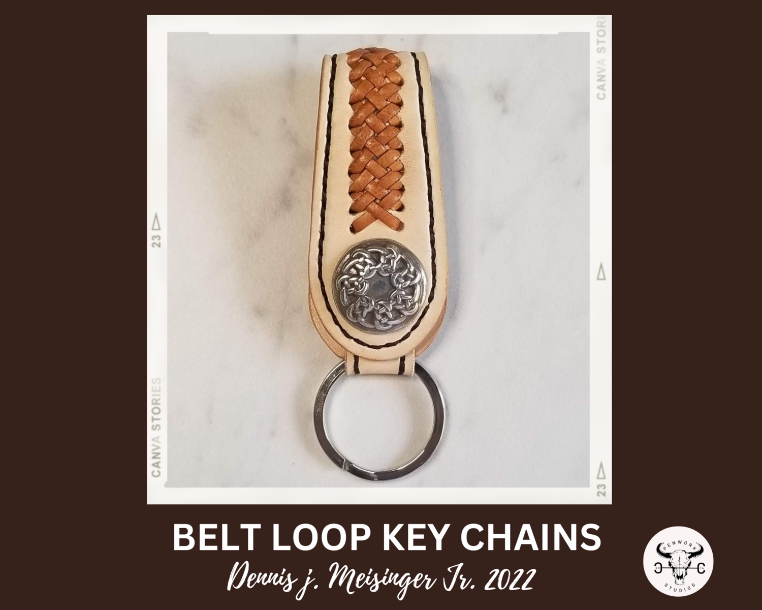 BELT LOOP KEYCHAIN - CELTIC PICTISH KNOT - BRAID