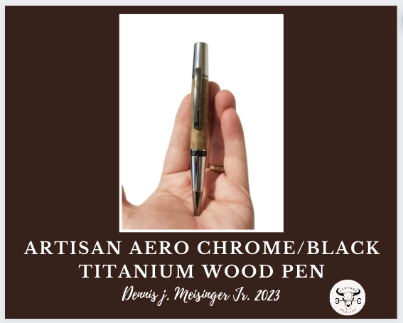 ARTSIAN AERO CHROME / BLACK TITANIUM WOOD PEN