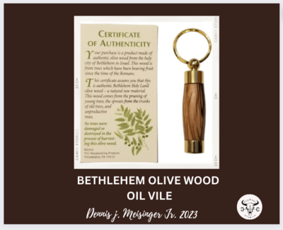 Bethlehem Olive Wood Perfume Holder (10k GOLD) Bethlehem Olive Wood Perfume Holder (10k GOLD)