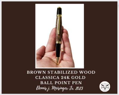 24K GOLD BURL WOOD BALLPOINT TWIST PEN 24K GOLD BURL WOOD BALLPOINT TWIST PEN