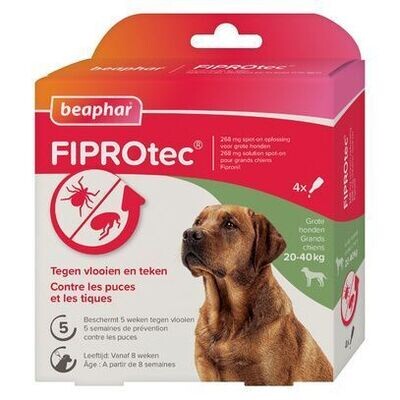 Pipettes antiparasitaires Fiprotec :Grand chien 20-40 kg