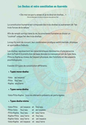Dossier Ayurvéda-Prakriti et Vikruti