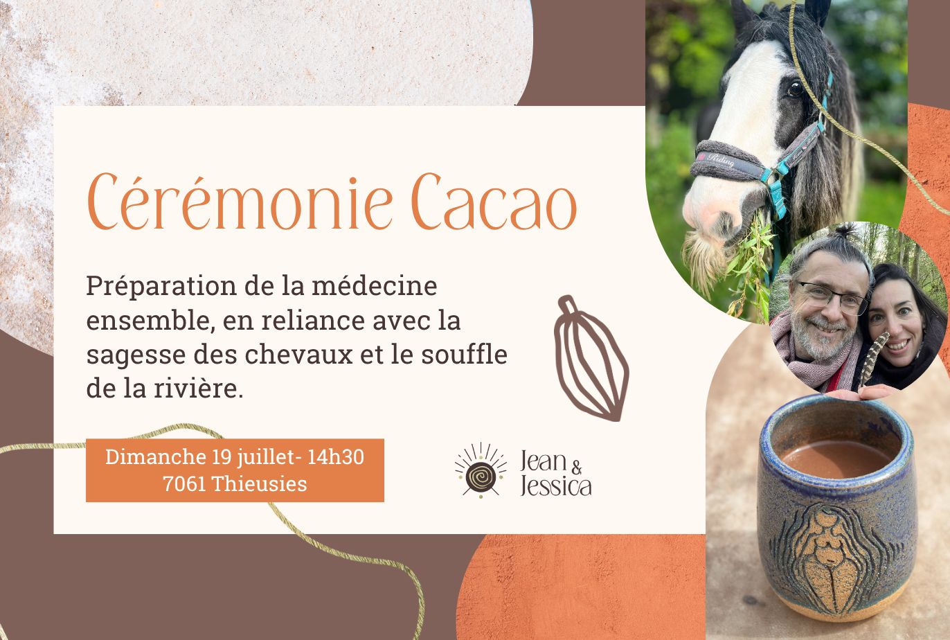 Cérémonie cacao, le souffle de la rivière au rythme des sabots