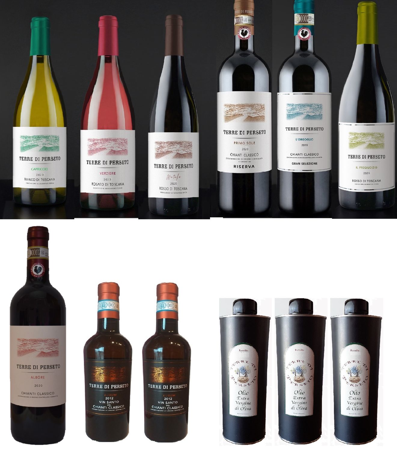 &quot;ALL WINES &amp; E.V. OLIVE-OILS PACKAGE&quot;: //PRICE for 12 BOTTLES as per PHOTO