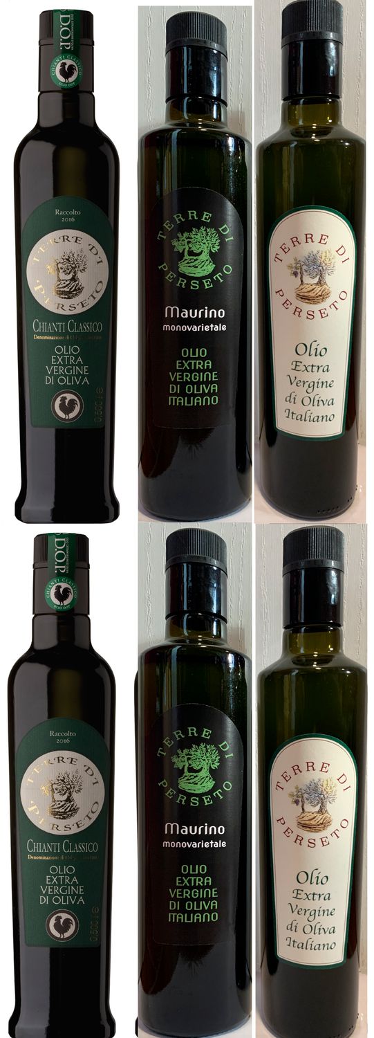JUST OUR 3 TYPES of EVO OILS: Maurino Monocultivar / Traditional Italian / Chianti Classico Black Rooster - 6 bottles in total of 0.5L each bottle (2 btl per each EVO OIL)
