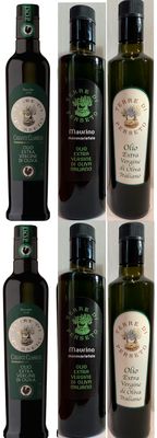 JUST OUR 3 TYPES of EVO OILS: Maurino Monocultivar / Traditional Italian / Chianti Classico Black Rooster - 6 bottles in total of 0.5L each bottle (2 btl per each EVO OIL)