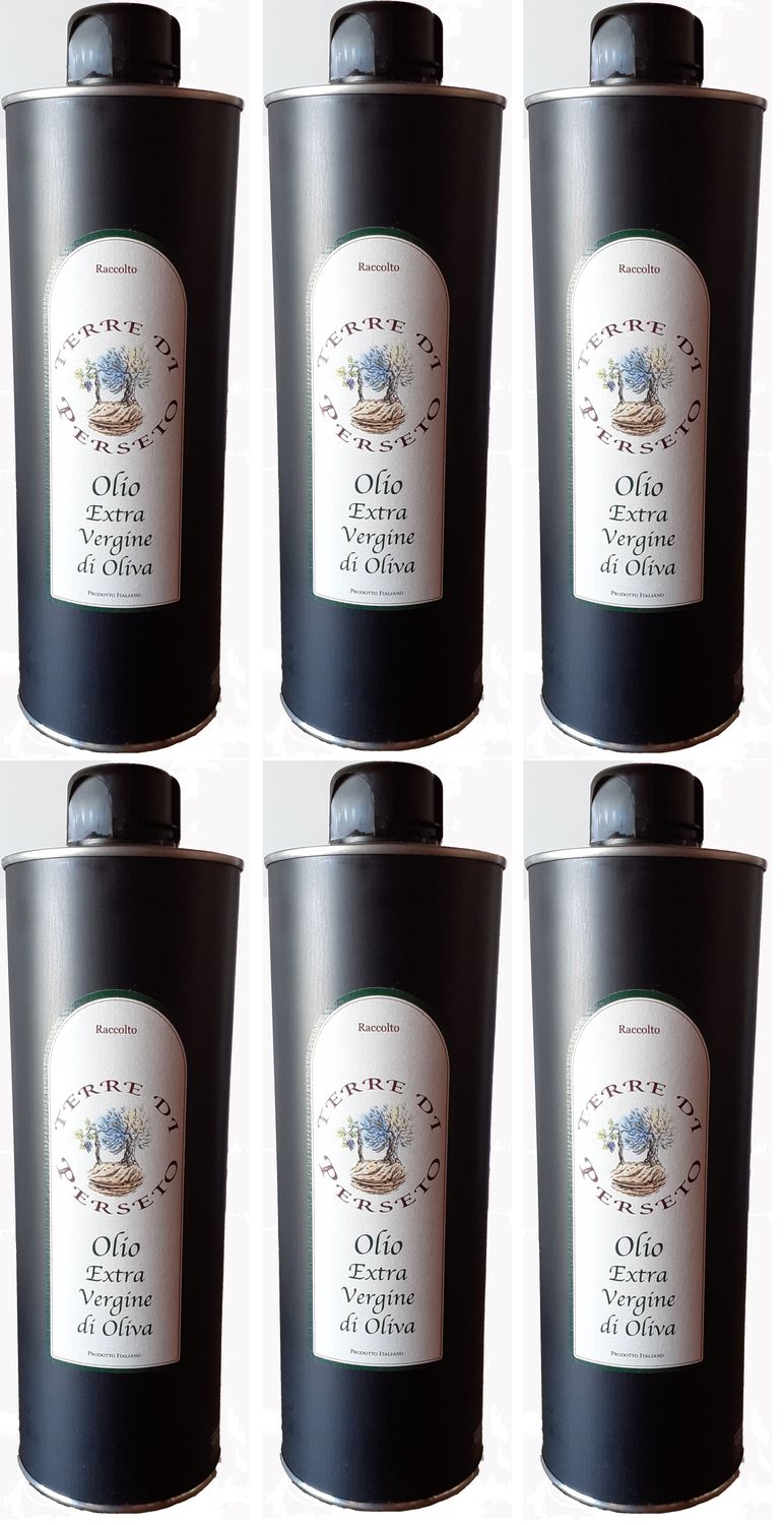 6 ITALIAN TRADITIONAL EXTRA VIRGIN OLIVE OIL // TOTAL PRICE FOR 6 CANS of 0.5 Liter each (half-liter/each btl)