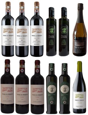 4 EVO OILS (2 bottles each of 0.5L per MAURINO and DOP Black Rooster EVO OILs) +3 RISERVA "PRIMO SOLE" and 3 "ALBORE" +1 SUPERTUSCAN+1 SPUMANTE Sparkling Wine / Total price for the 12 btls 4 EVO OILS (2 bottles each of 0.5L per MAURINO and DOP Black Rooster EVO OILs) +3 RISERVA "PRIMO SOLE" and 3 "ALBORE" +1 SUPERTUSCAN+1 SPUMANTE Sparkling Wine / Total price for the 12 btls