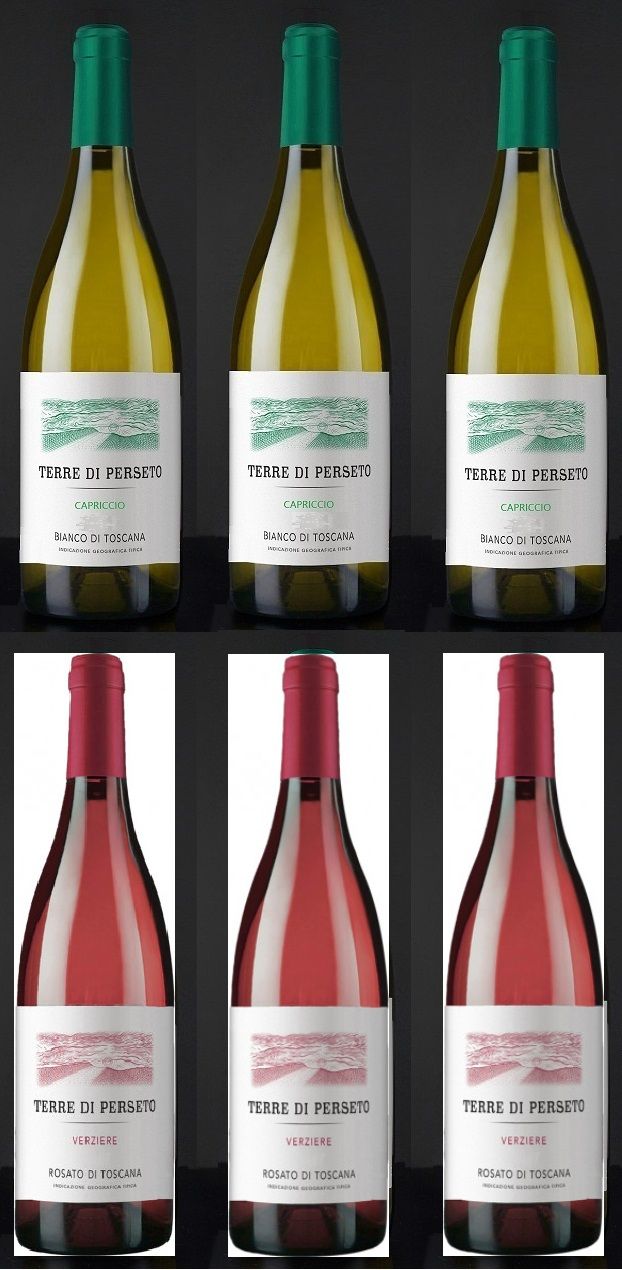 3+3:"VERZIERE" ROSE' YEAR 2025+ "CAPRICCIO" WHITE YEAR 2025: TOTAL PRICE FOR 6 BOTTLES! NEW VINTAGE!