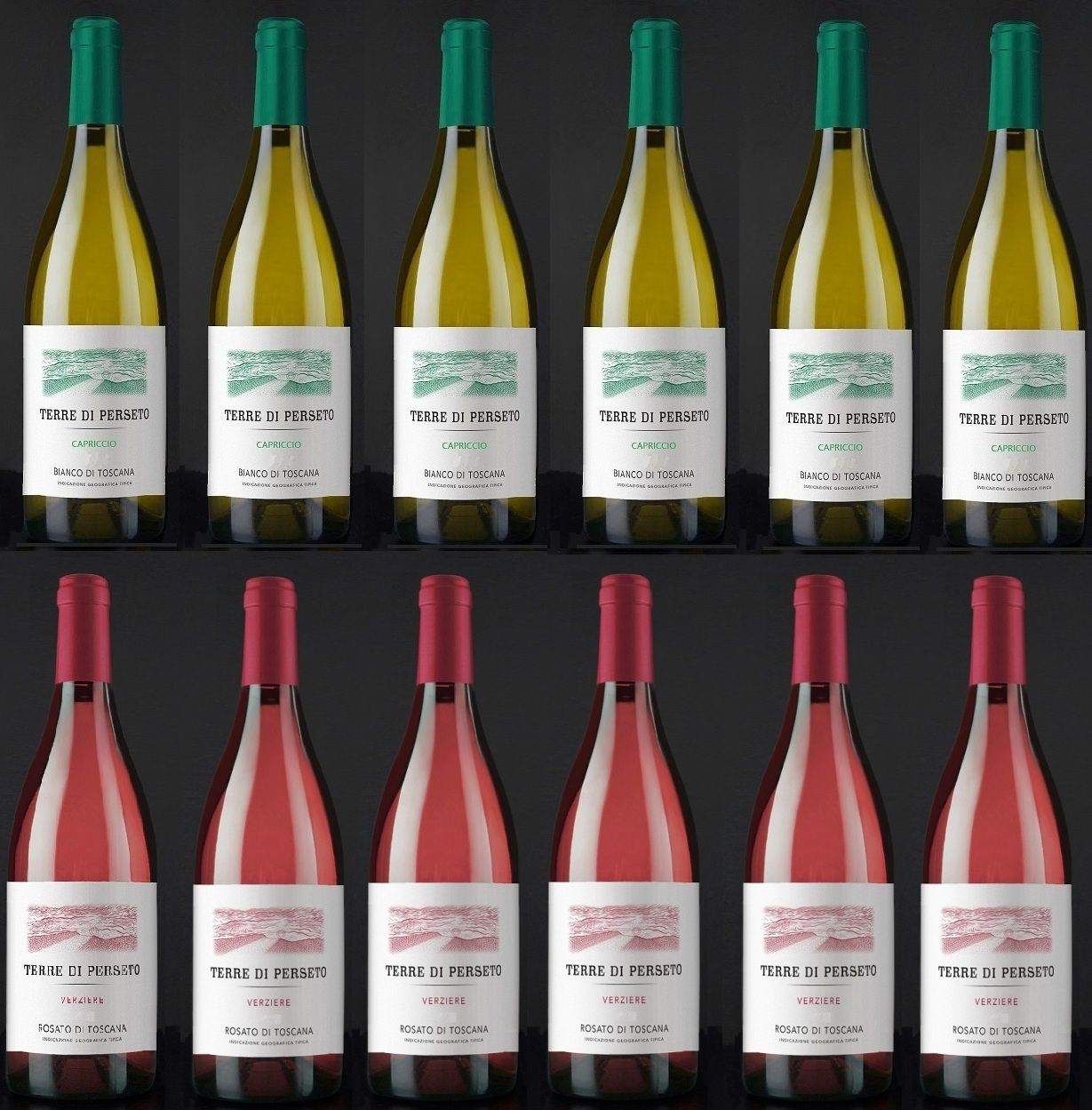 6+6: 6"VERZIERE" ROSE'+ 6"CAPRICCIO" WHITE - NEW VINTAGE: YEAR 2025!!!! TOTAL PRICE FOR 12 BOTTLES