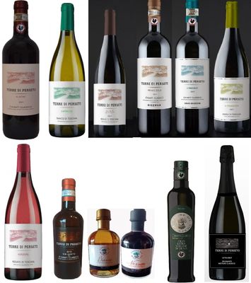 Scatola "TUTTI I NOSTRI PRODOTTI": tanti diversi Vini, lo Spumante, i Balsamici &amp; l'Olio DOP Extra Vergine: Prezzo totale per 12 bott