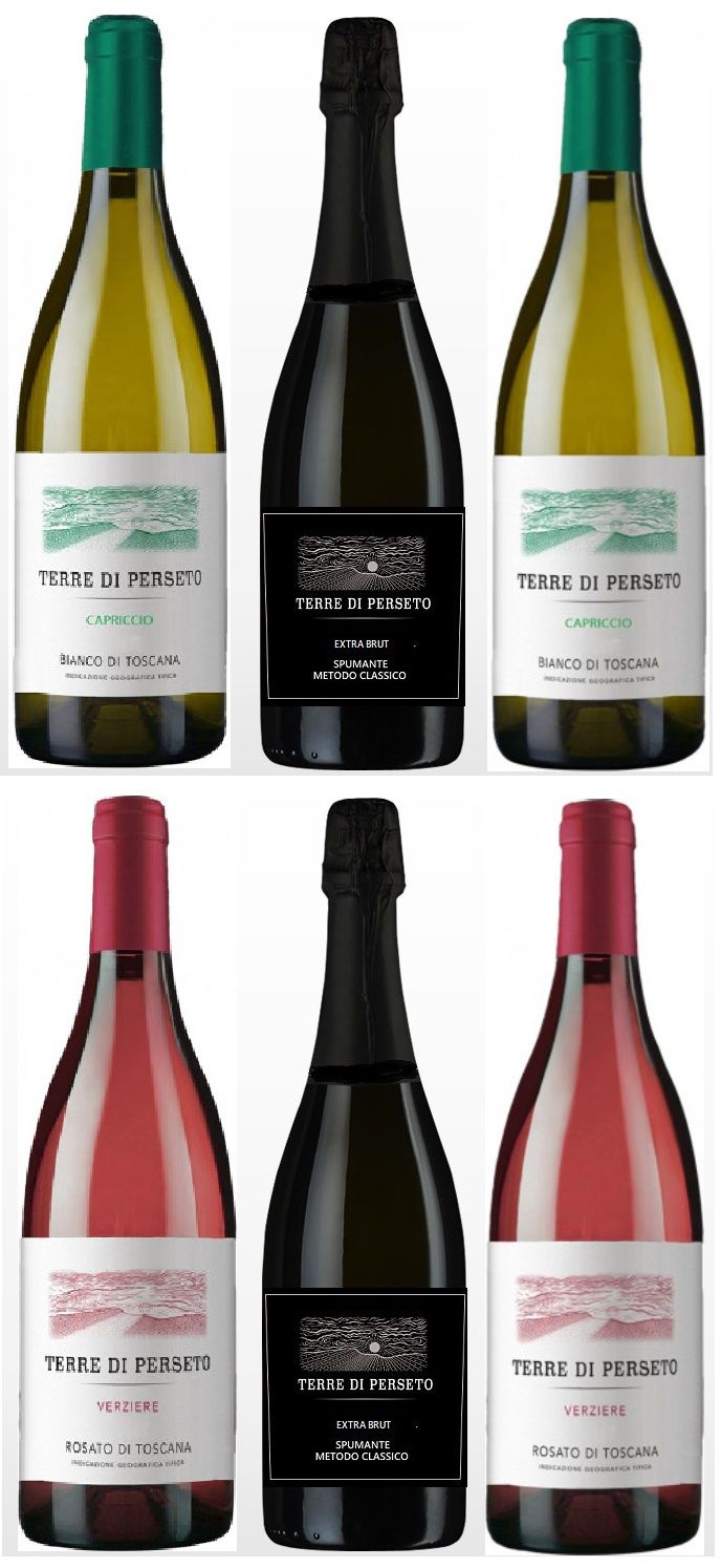 ONLY WHITE & ROSE' : 2"VERZIERE" ROSE' + 2"CAPRICCIO" WHITE +2 SPARKLING WHITE "36LUNAE": TOTAL PRICE FOR 6 BOTTLES ONLY WHITE & ROSE' : 2"VERZIERE" ROSE' + 2"CAPRICCIO" WHITE +2 SPARKLING WHITE "36LUNAE": TOTAL PRICE FOR 6 BOTTLES