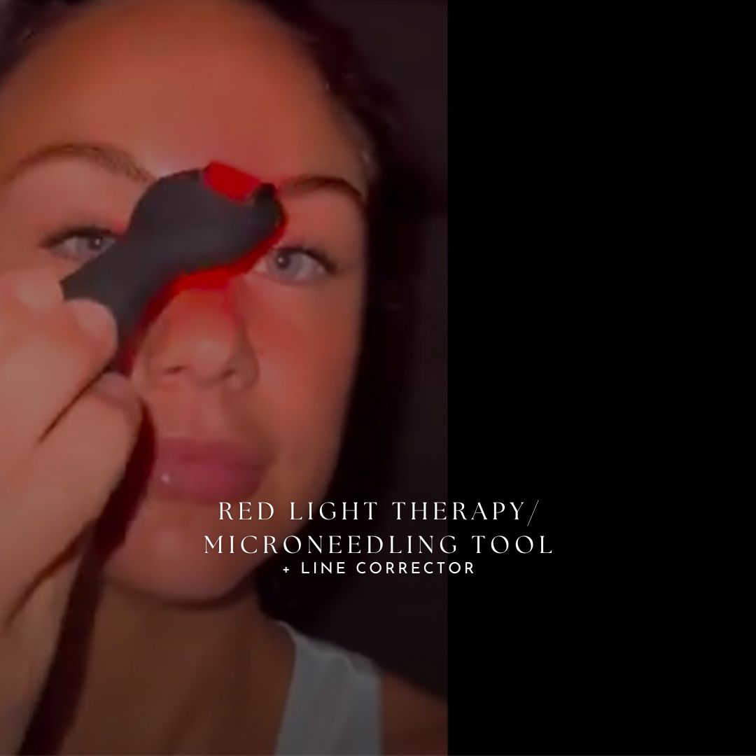 RED LIGHT THERAPY/MICRONEEDLING TOOL + Line Corrector + FREE Full Sized Tanner &amp; Detox Mask Samples