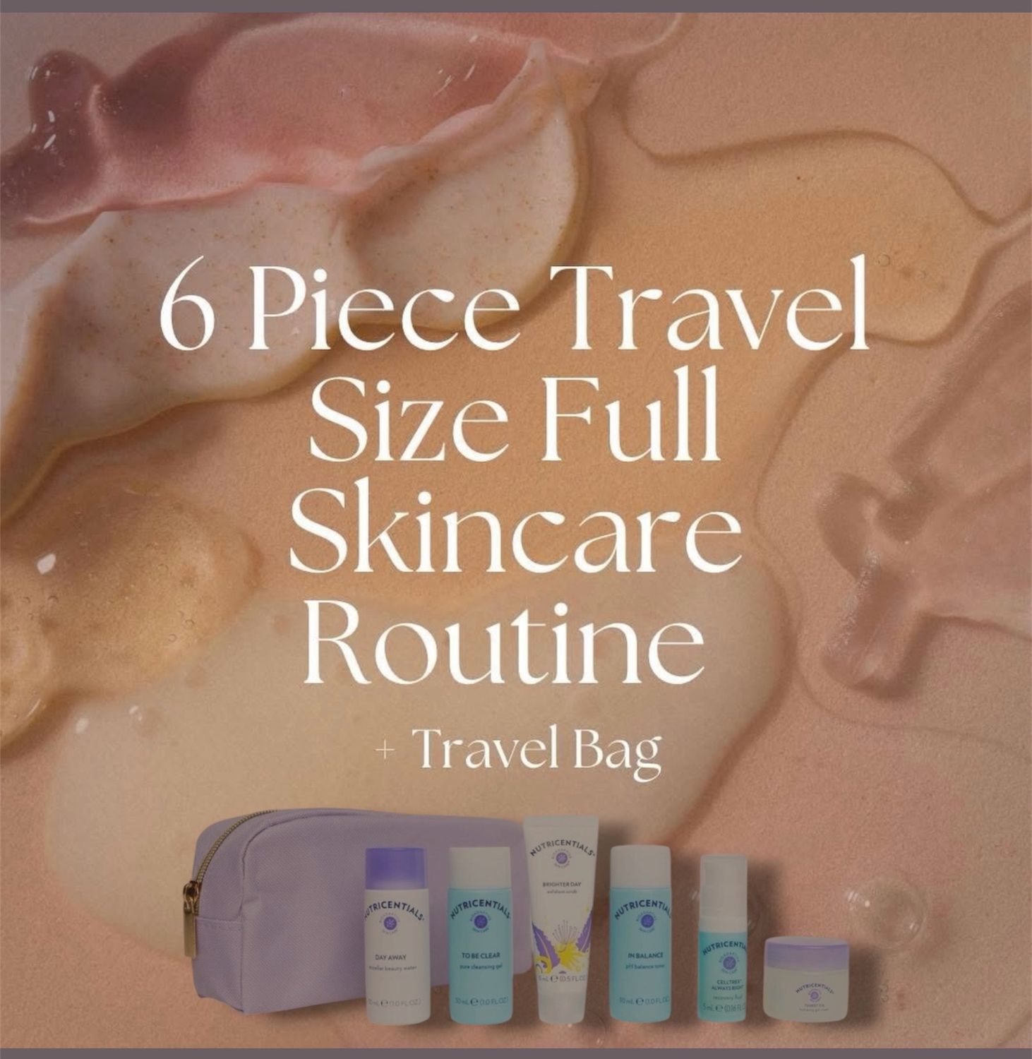 6 Piece Travel Size Full Skincare Routine + Travel Bag