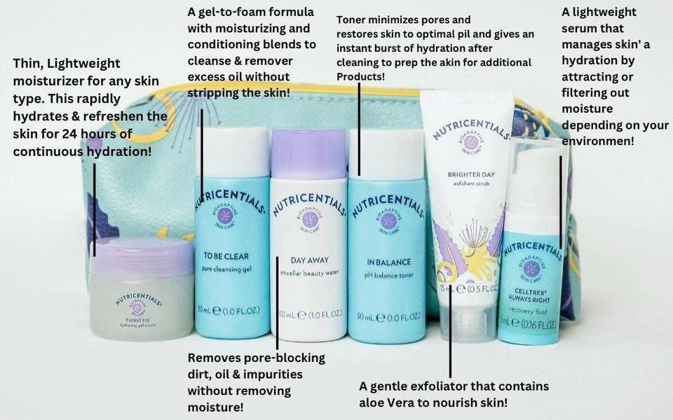 6 Piece Travel Size Full Skincare Routine + Travel Bag