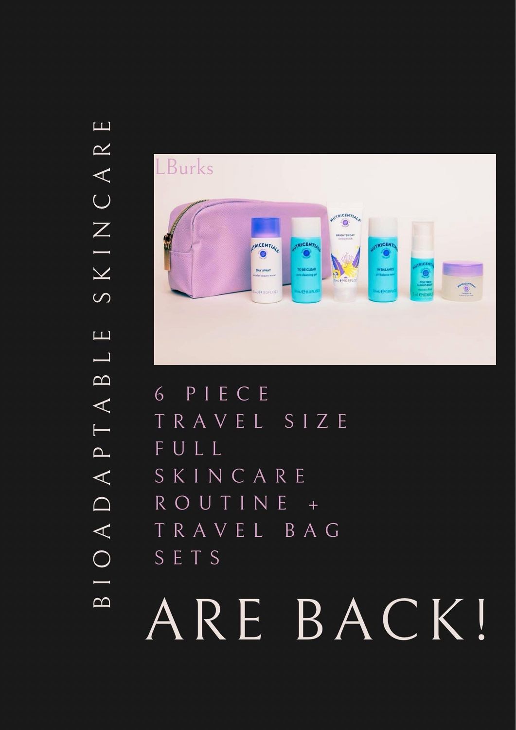 6 Piece Travel Size Full Skincare Routine + Travel Bag