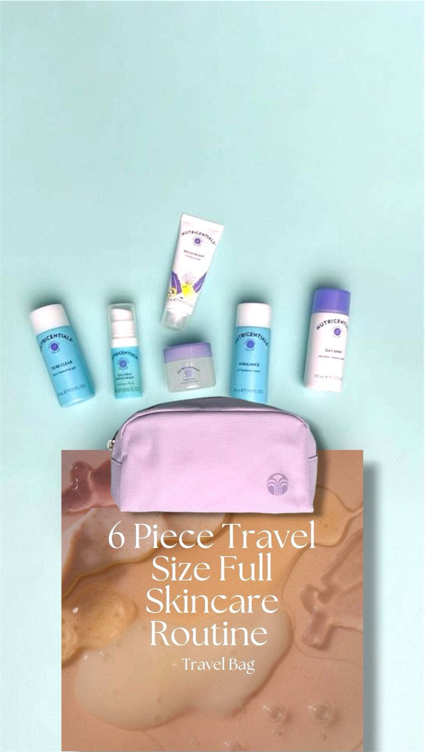 6 Piece Travel Size Full Skincare Routine + Travel Bag