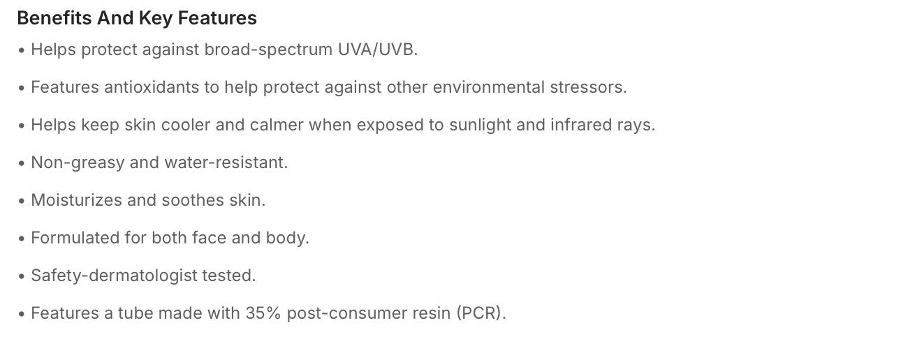 Face + Body Sunscreen