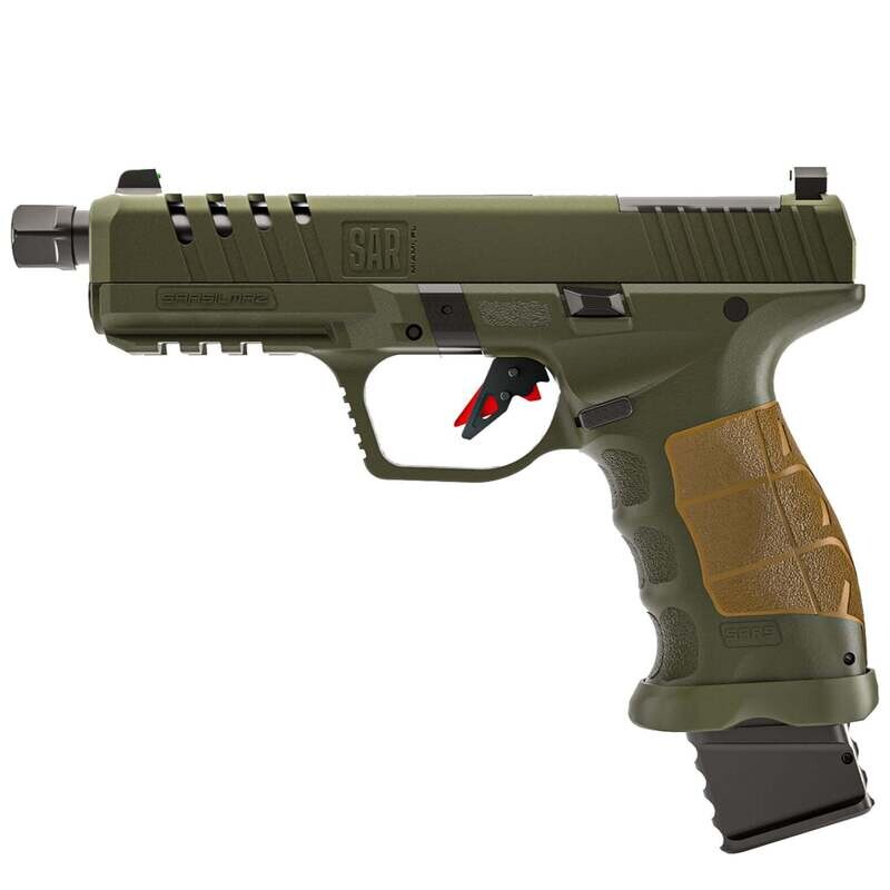 SAR9 SOCOM OD GREEN with Threaded Barrel, 9mm Pistol, 17+1