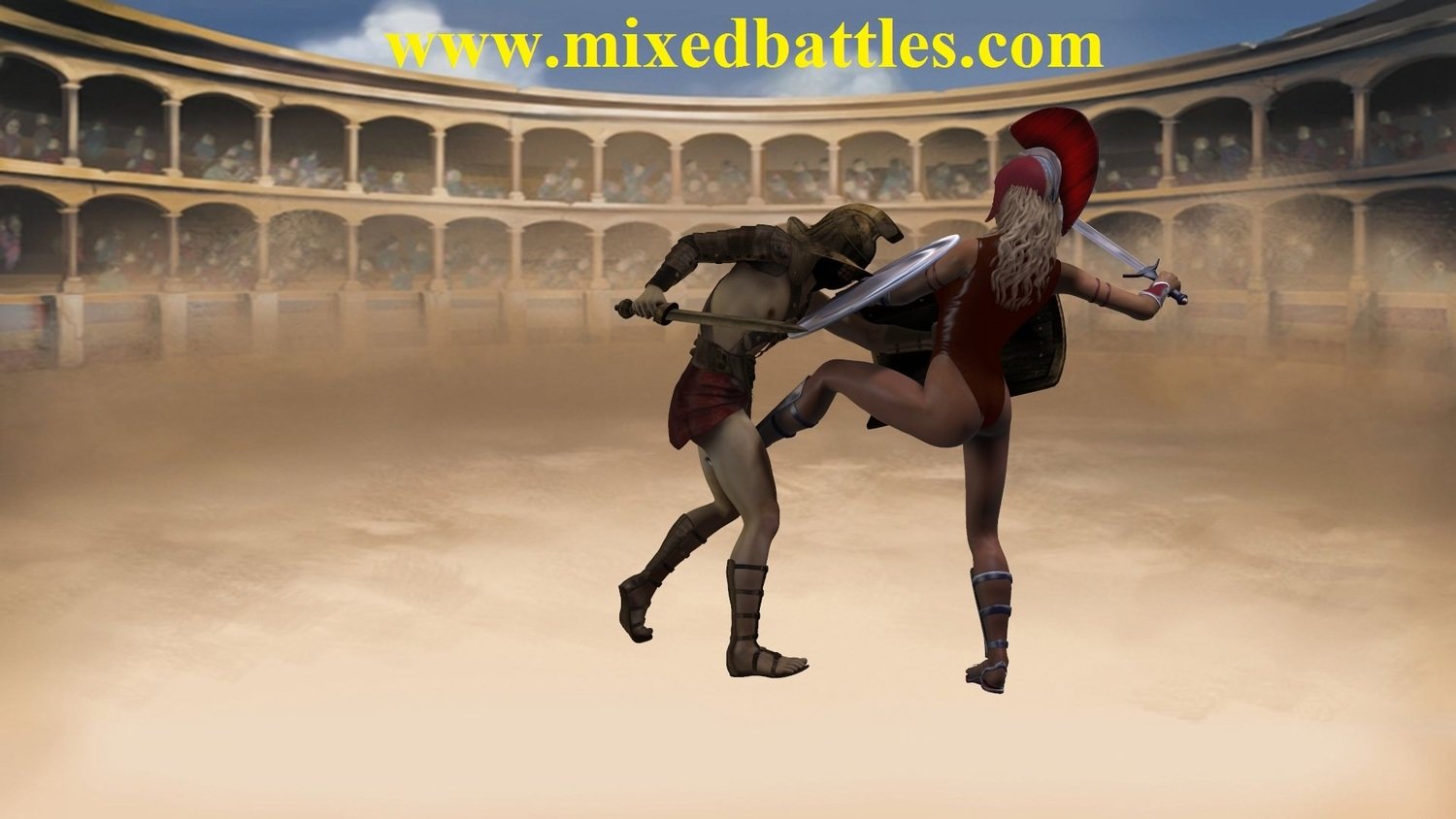 amazon vs gladiator sword fight