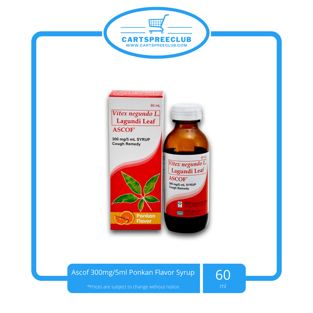 Ascof 300mg/5ml Ponkan Flavor Syrup 60ml