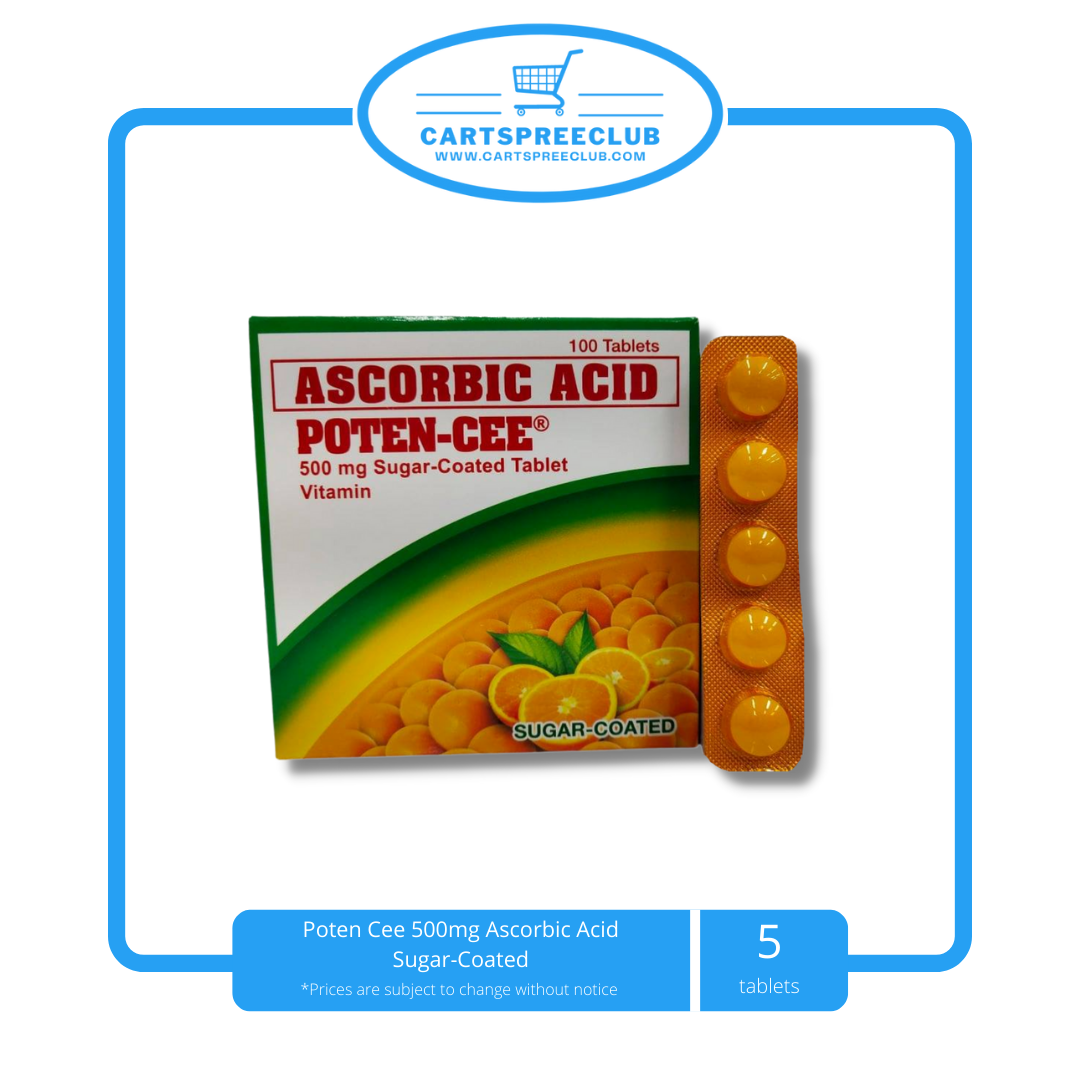 Poten Cee 500mg Ascorbic Acid Sugar-coated (5 Tablets)