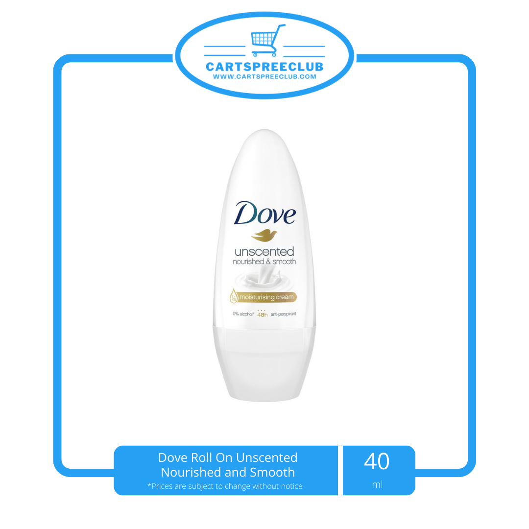 Dove Roll On Unscented Nourished and Smooth 40ml