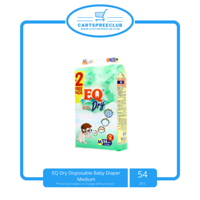 EQ Dry Disposable Baby Diaper Medium 54's