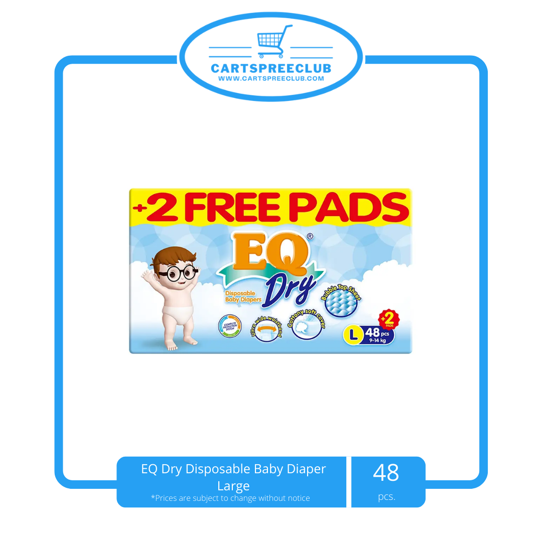 EQ Dry Disposable Baby Diaper Large 48&#39;s
