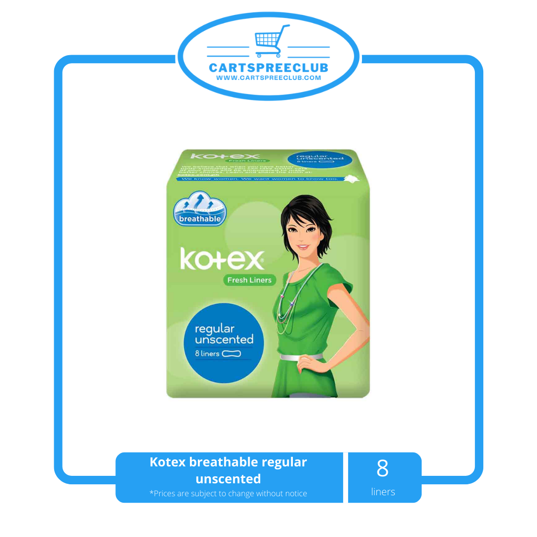 Kotex breathable regular unscented 8 liners