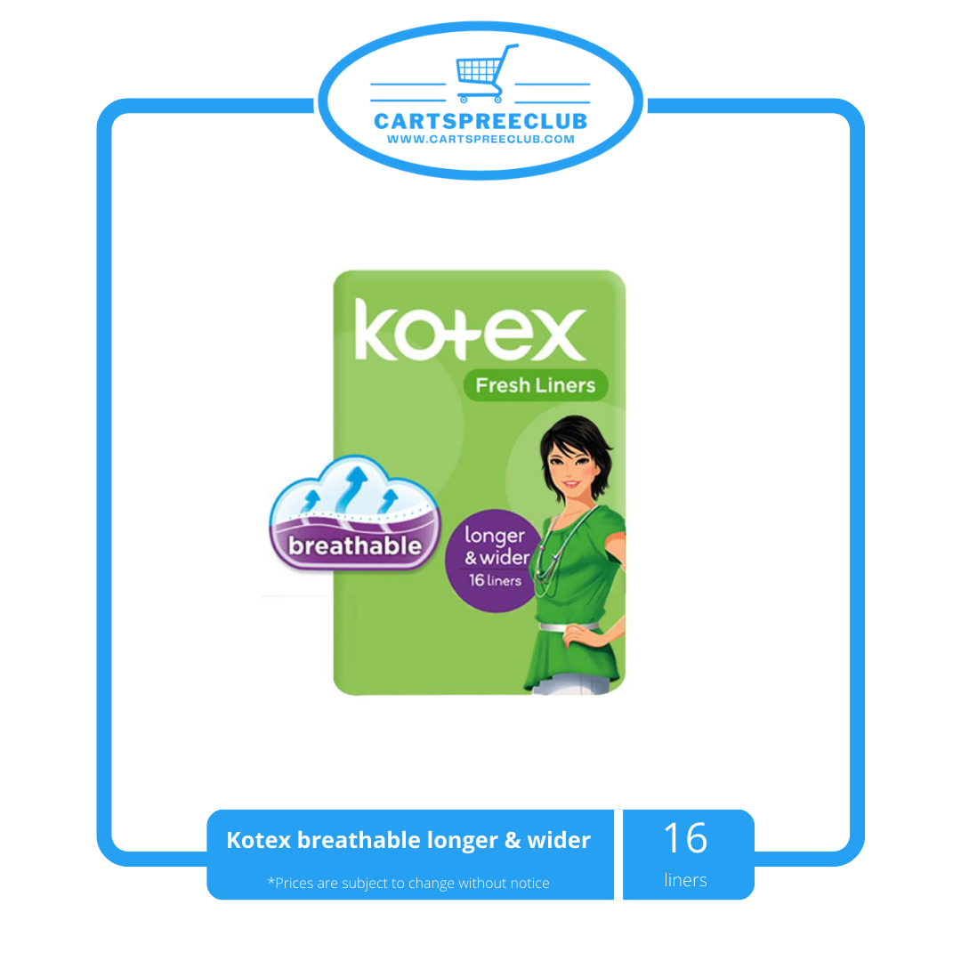 Kotex breathable longer & wider 16 liners