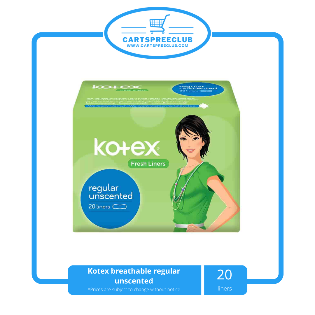 Kotex breathable regular unscented 20 liners