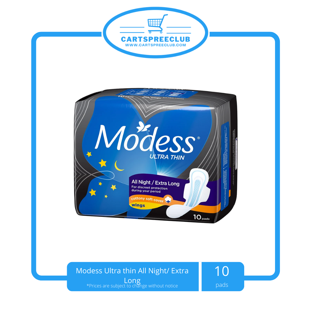 Modess Ultra thin All Night/ Extra Long 10&#39;s