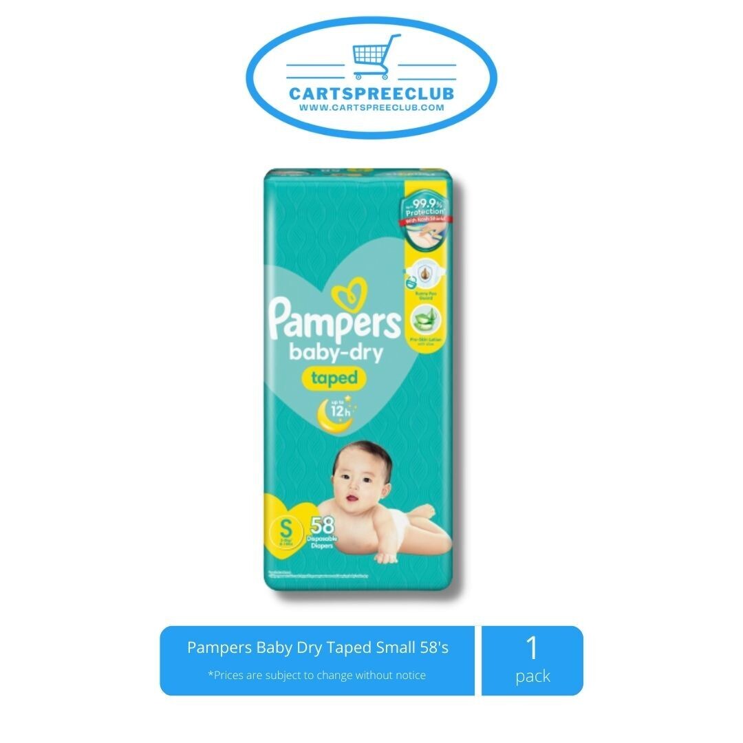 Pampers Baby Dry Taped Small 58&#39;s