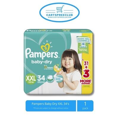 Pampers Baby Dry XXL 34's