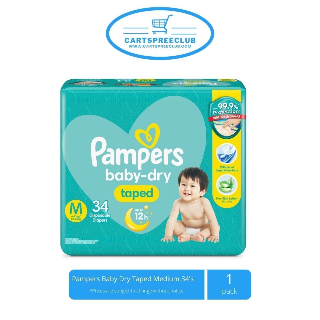 Pampers Baby Dry Taped Medium 34&#39;s