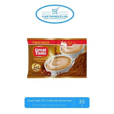 Great Taste 3in1 Coffee Mix Brown twin 33g
