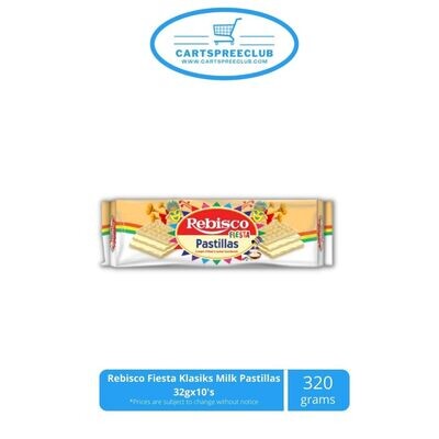 Rebisco Fiesta Klasiks Milk Pastillas 32gx10&#39;s