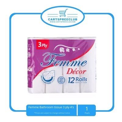 Femme Bathroom tissue 3 ply 4's